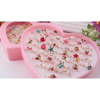 36-Piece Adjustable Heart Box Rings