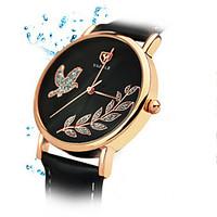 360 YAZOLE Fashion Women\'s Business Dress Watch Leather Strap Blue Ray Glass Analog Quartz Wrist Watches