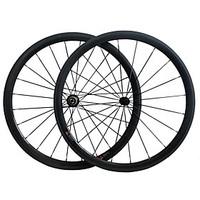38C Carbon Fiber 700c Road Bike Wheelsets 38mm Clincher R13 Hub and 3k Weave Clear /Matte Finish Wheels 23mm Width