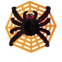 38cm Spookily Does It Spider Web Hanging Decoration