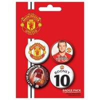 38mm Manchester United Wayne Rooney Badges 4pk