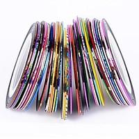 38Pcs Mixed Colors Rolls Striping Tape Line Nail Art Decoration Sticker