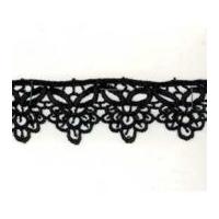 38mm decorative guipure lace trimming black