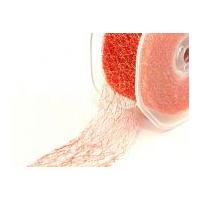 38mm Shiny Net \'Angel Hair\' Ribbon Trimming Red/Gold