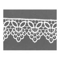 38mm Decorative Guipure Lace Trimming White