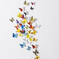 38 pcs set of 2 3d emulational butterfly pvc wall stickers with foam s ...