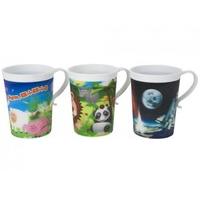 380ml lenticular kids design conical shape cup 3 assorted designs