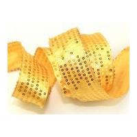 38mm Wired Edge Gold Sequinned Satin Ribbon 10m Gold