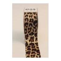 38mm May Arts Leopard Animal Print Satin Ribbon Black & Brown