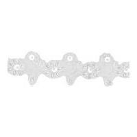 38mm Simplicity Flower Scroll with Pearls Trimming White