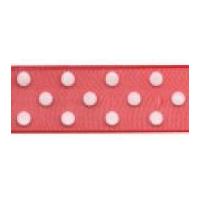 38mm Berisford Sheer Dots Organza Ribbon 15 Red