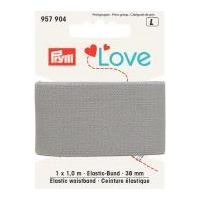 38mm prym elastic waist banding 1m grey