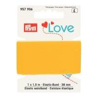 38mm prym elastic waist banding 1m yellow