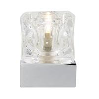 3893CC Ice Cube Touch Table Lamp With Clear Glass Shade And Chrome Stand