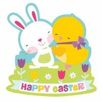 39cm Easter Bunny & Chick Decorative Cutout