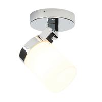 39616 Cosmo 1 Light Bathroom Chrome & Glass Ceiling Light