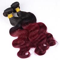 3Bundles 12-26inch Brazilian Virgin Hair Body Wave Ombre Color 1b/99j Unprocessed Human Hair Weaves Hot Sale.