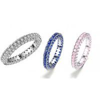 3ct Simulated Sapphire Rhodium-Plated Eternity Ring