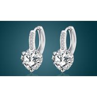 3ct Swarovski Elements Heart Earrings