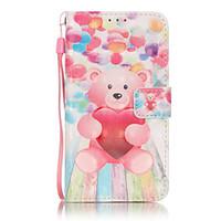 3D Painted Pink Bear Pattern PU Material Phone Case for Galaxy J3/J310/J5/J510/G360/G530