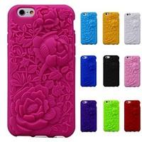 3D Rose Pattern Silicon Rubber Soft Case for iPhone 6/6S (Assorted Colors)