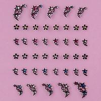 3D Design Black Star Pattern Rhinestone Nail Art Stickers