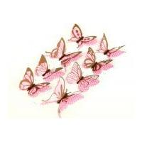 3D Beautiful Butterfly Stickers Brown/Pink Spots