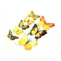 3D Beautiful Butterfly Stickers Yellow B