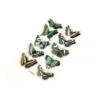 3D Beautiful Butterfly Stickers Black/Green B