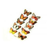 3D Beautiful Butterfly Stickers Black/Orange C