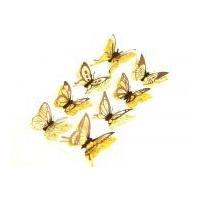 3D Beautiful Butterfly Stickers Brown/Cream Pattern