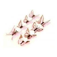 3D Beautiful Butterfly Stickers Brown/Pink Check