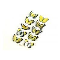 3D Beautiful Butterfly Stickers Black/Yellow B