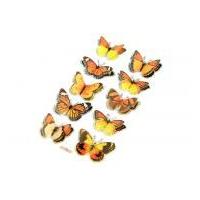 3D Beautiful Butterfly Stickers Black/Orange A