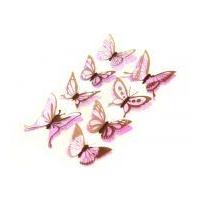 3D Beautiful Butterfly Stickers Brown/Pink Pattern