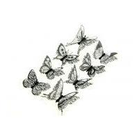 3D Beautiful Butterfly Stickers Brown/Zebra