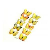 3D Beautiful Butterfly Stickers Black/Yellow A