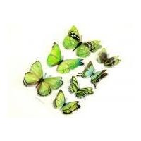 3D Beautiful Butterfly Stickers Green A