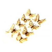 3D Beautiful Butterfly Stickers Brown/Orange Stripes