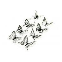3D Beautiful Butterfly Stickers Black/Pink Spot