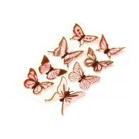 3D Beautiful Butterfly Stickers Brown/Pink Print