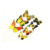 3D Beautiful Butterfly Stickers Yellow/Orange