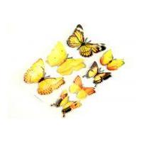 3D Beautiful Butterfly Stickers Yellow A