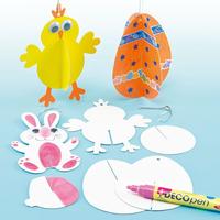 3d easter hanging decorations pack of 12