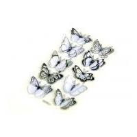 3D Beautiful Butterfly Stickers White A