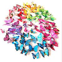 3d pvc colorful simulation butterfly wall stickers 12pcsset