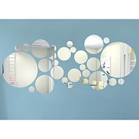 3D Round Shape Wall Stickers DIY Mirror Wall Stickers , Combination Round Wall Stickers Acrylic Decals Home Decor