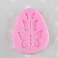 3d three butterflies silicone mold fondant molds sugar craft tools cho ...
