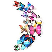 3D Simulation of The Living Room Wall Stickers Wardrobe Refrigerator Butterfly Stickers 12 Random Color