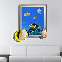 3D Wall Stickers Underwater World Hole PVC Material Decorative Skin Wall Stickers